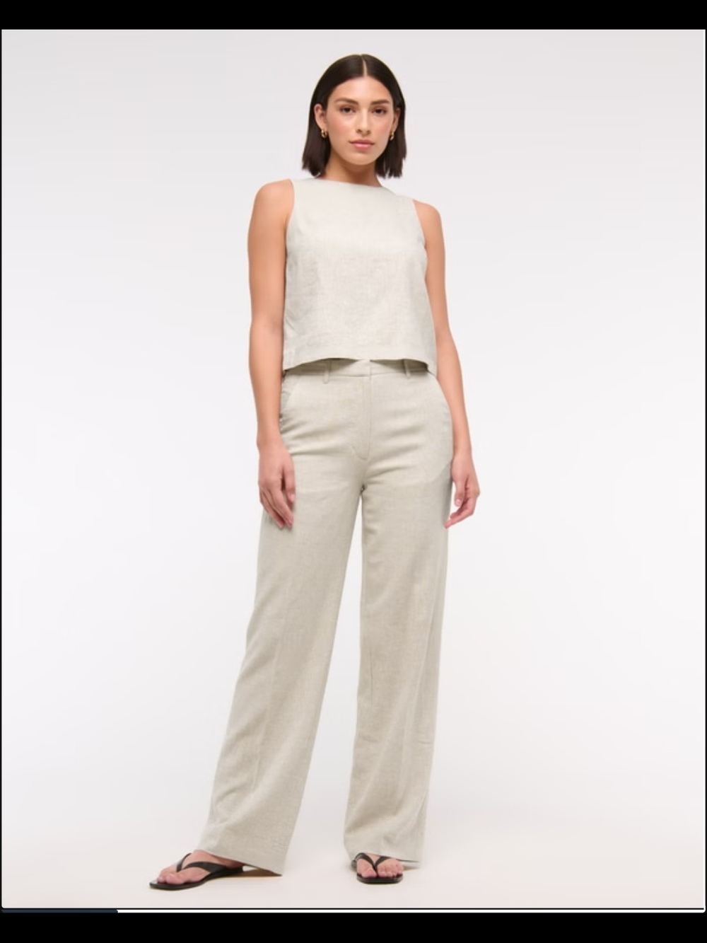 Abercrombie & Fitch Linen-Blend Wide-Leg Pants 32 Tall/Long